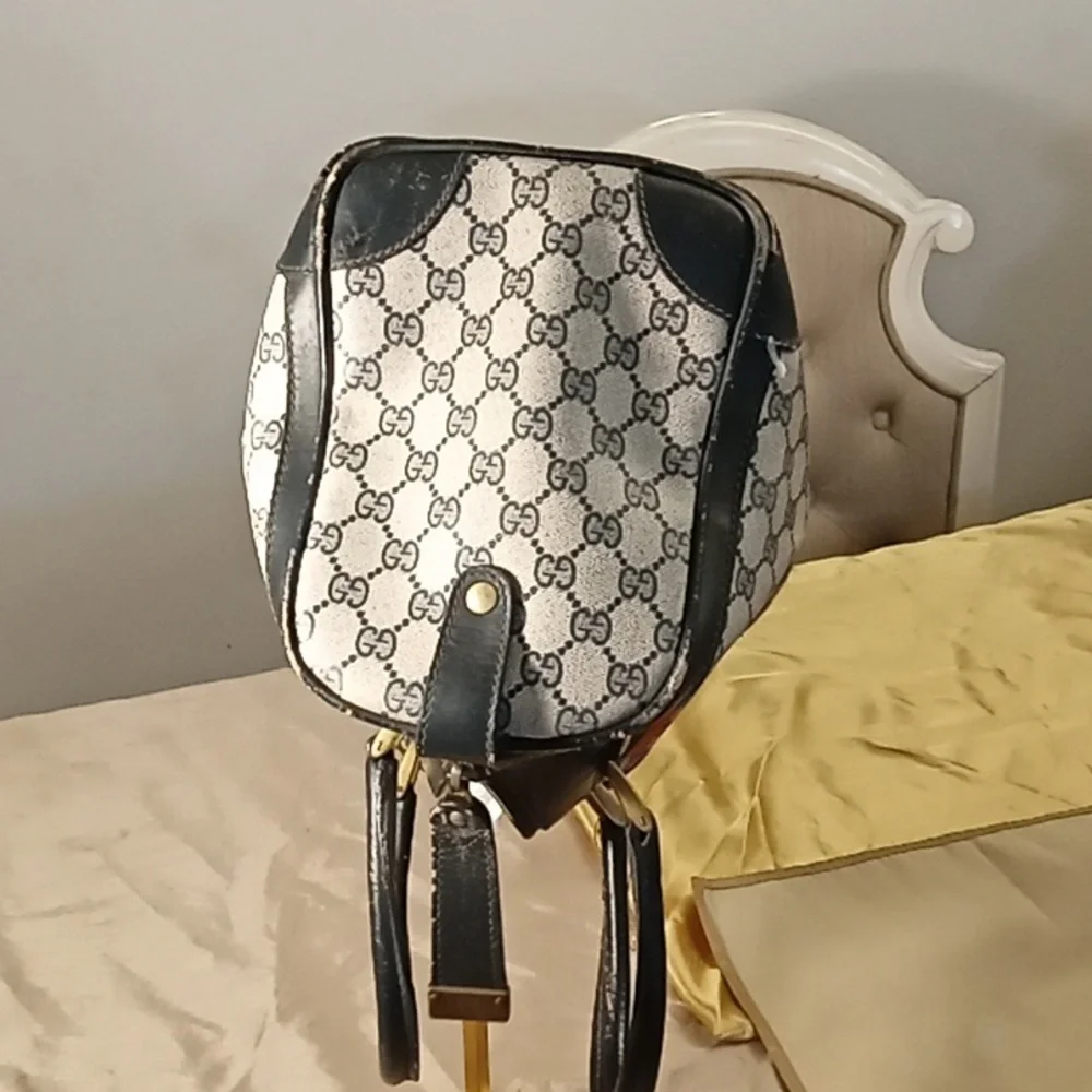 Vintage Gucci Boston Bag Big Sherry wiyh Blue & Red Stripes